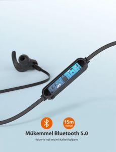 TT-BH076 Mıknatıslı Bluetooth Ter Geçirmez IPX6 Spor Kulaklık 20 Saat Müzik+Kılıf