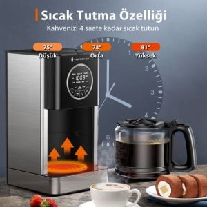 TT-CM001 12 Fincan Kapasiteli Dokunmatik Ekranlı Programlanabilir Kahve Makinesi