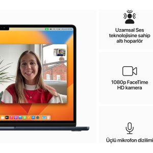 MacBook Air M2 8 GB 256 GB SSD 15.3'' MQKW3TU/A Gece Yarısı
