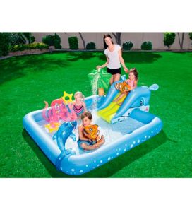 Bestway 53052 239x206 cm Kaydıraklı Fıskiyeli Çocuk Havuzu