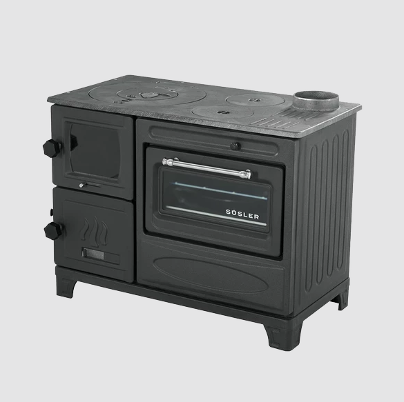 Süsler SS-5314 Çift Camlı Modern Kuzine Fırınlı Döküm Soba