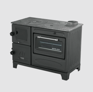 Süsler SS-5314 Çift Camlı Modern Kuzine Fırınlı Döküm Soba