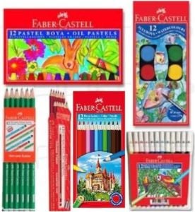 Faber Castell 6 Parça Set Okul Kırtasiye Kuru Sulu Boya Kalem