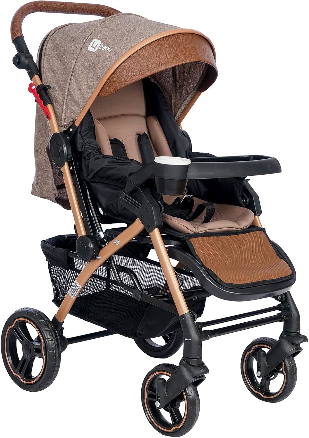 4 Baby AB350 Active Plus Gold Çift Yönlü Bebek Arabası Kahverengi