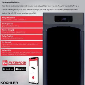 Kochler Uygulama Bağlantılı Uzaktan Kumandalı Katlanabilir Yürüyüş ve Koşu Bandı