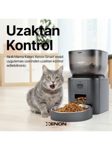 Xenon Smart Wi-Fi Uzaktan Sesli ve Kamera Kontrollü Kedi Mama Kabı