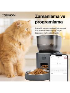 Xenon Smart Wi-Fi Uzaktan Sesli ve Kamera Kontrollü Kedi Mama Kabı