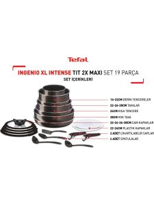 Tefal Ingenio XL Intense Titanyum 2X 19 Parça Maxi Tava Tencere Seti