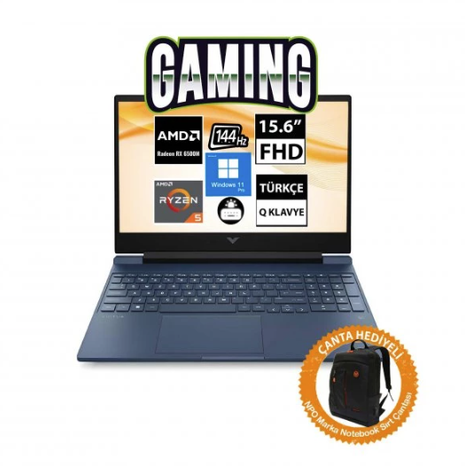 HP Victus 15-FB0020NT 7N5M8EA07 Ryzen5 5600H 8GB 512SSD RX6500M 15.6'' FullHD W11P Taşınabilir Bilgisayar-CNT008