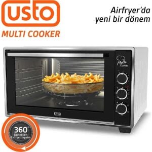 Usto 2105 Airfryer Özellikli 50LT Multi Cooker Midi Fırın Beyaz