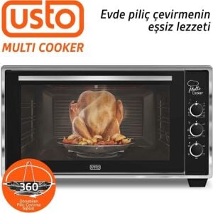 Usto 2105 Airfryer Özellikli 50LT Multi Cooker Midi Fırın Beyaz