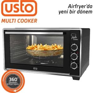 Usto 2115 Airfryer Özellikli 50LT Multi Cooker Midi Fırın Siyah