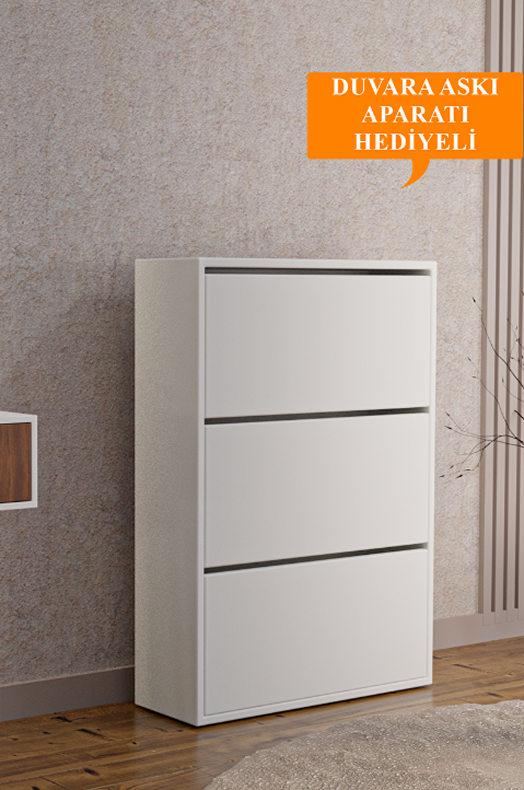 AEKA AE-1078 3 Kapaklı 6 Raflı Ayakkabılık
