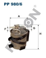 RENAULT Logan 1.5 dCi 63kw 86hp  Yakıt Mazot Filtresi PP980/6 FİLTRON