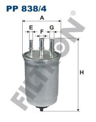 JAGUAR X-Type (CF1) 2.0 Diesel 96kw 130hp  Yakıt Mazot Filtresi PP838/4 FİLTRON