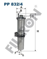 BMW 7 (E65/E66) 735i 200kw 272hp  Yakıt Filtresi PP832/4 FİLTRON
