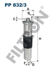 BMW 3 (E46) 318ti 100kw 136hp  Yakıt Filtresi PP832/3 FİLTRON
