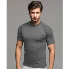 Bambu Reglan Kısa Kol Tshirt Gri S