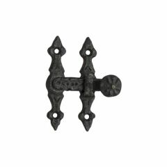Prinç döküm antik siyah rustik eskitme, ferforje tipi osmanlı tarzı kapı için emniyet mandalı mandal kilit HFT03026