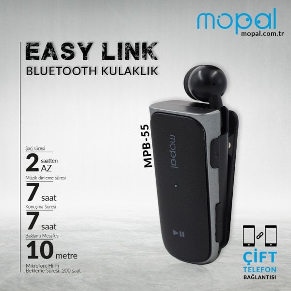 MPB-55 Makaralı Bluetooth Kulaklık Siyah