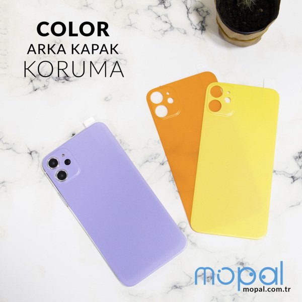 Mopal İphone 11 Pro Max Renkli Arka Jelatin Koruyucu Siyah