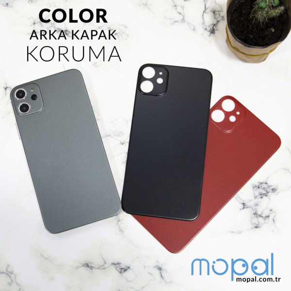 Mopal İphone 11 Pro Max Renkli Arka Jelatin Koruyucu Beyaz
