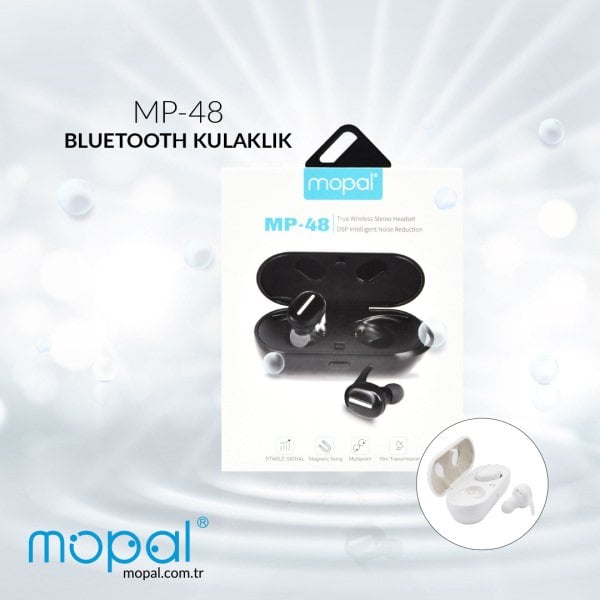 MP-48 Kulak İçi  Bluetooth Kulaklık Beyaz