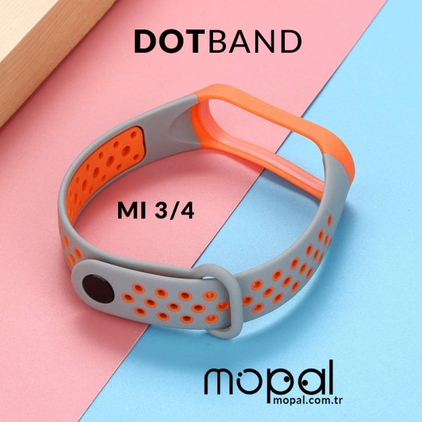 Dotband Silikon Kordon - Mi 3/4 - Pembe/Gri Pembe - Mi 4