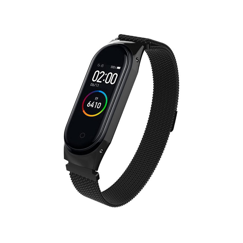 Steel Mi Band 4 Metal Kordon - Mi 3/4 - Siyah Siyah - Mi 3