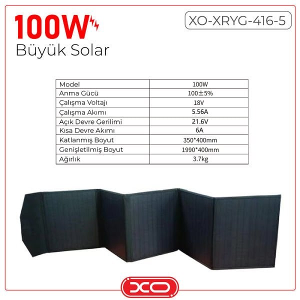 XO 100W Büyük Solar XO-XRYG-416-5