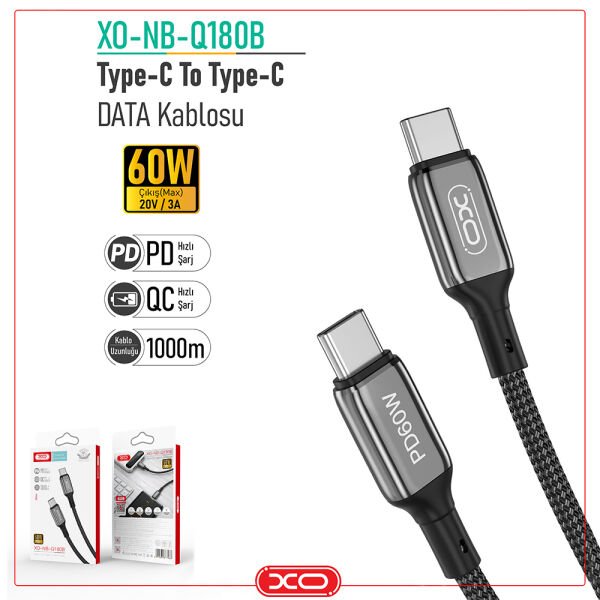 XO Type-C to Type-C Data Kablosu XO-NB-Q180B