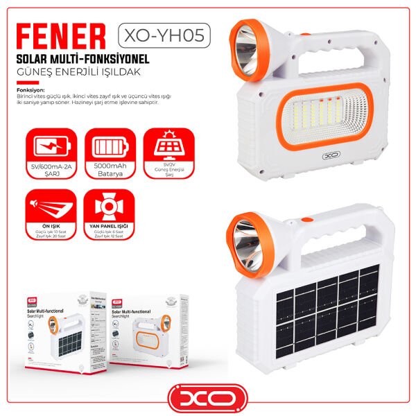XO Multi-Fonksiyonel Güneş Enerjili Fener YH05