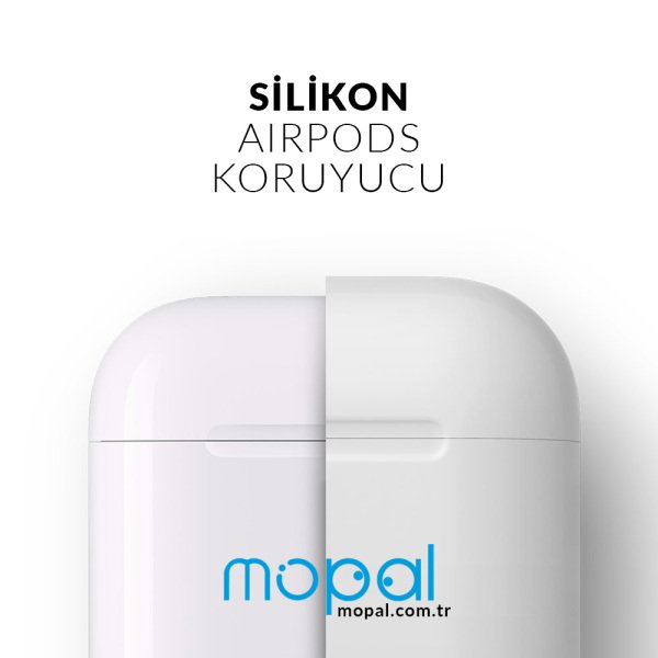 Silikon Airpods Kılıfı - Beyaz Şeffaf Şeffaf