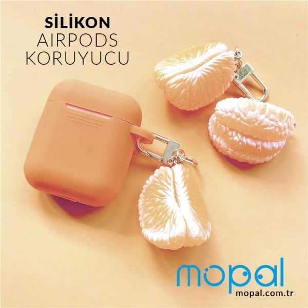 Silikon Airpods Kılıfı - Turuncu Turuncu