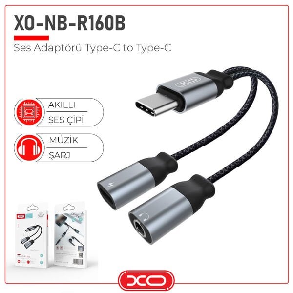 XO Type-C to Type-C Ses Adaptörü XO-NB-R160B