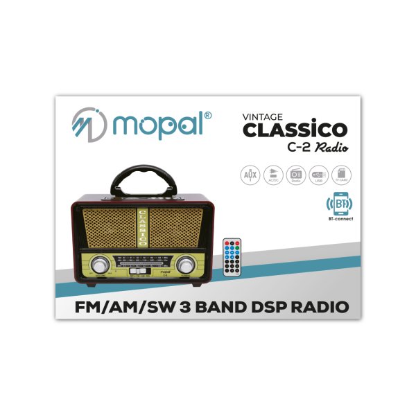 Mopal Classico C2 Vintage Nostalji Bluetooth Radyo Beyaz