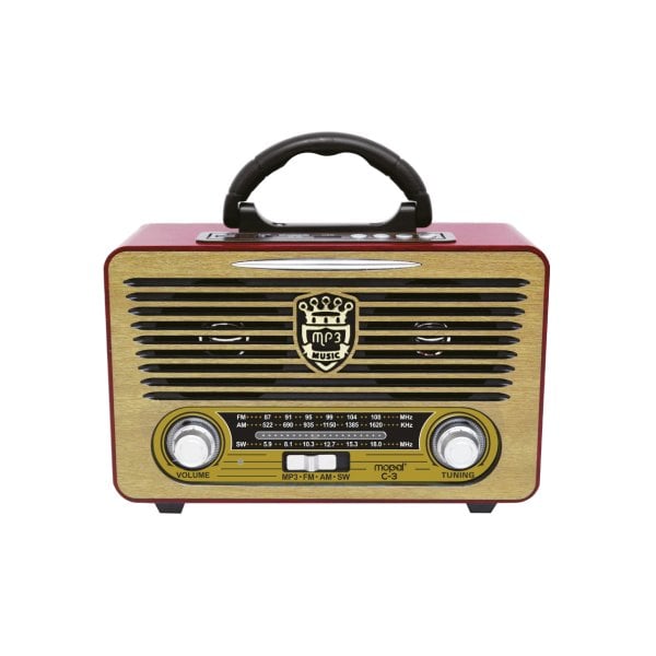Mopal Classico C3 Vintage Nostalji Bluetooth Radyo Kahverengi