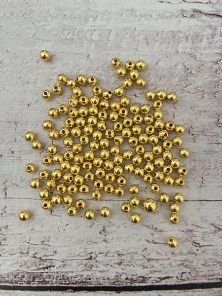 6 MM PLASTİK GOLD BONCUK 15 GR. PAKET