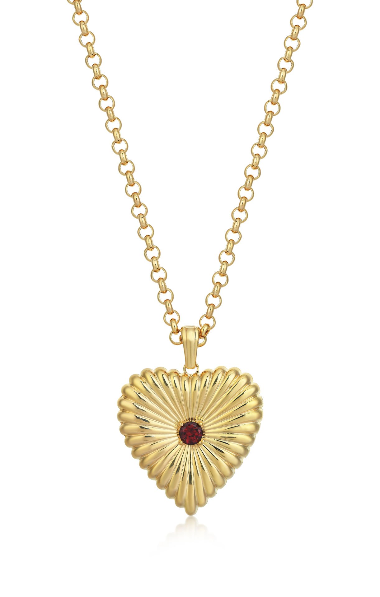 Garnet Kalp Locket Kolye