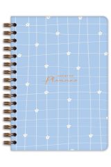 Matt Notebook A5 Spiralli Süresiz Planlayıcı Ajanda Motivasyon Sayfalı Mavi Papatya