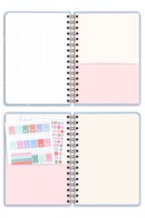 Matt Notebook A5 Spiralli Süresiz Planlayıcı Ajanda Motivasyon Sayfalı Mavi Papatya