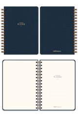 Matt Notebook A5 Spiralli Keten Süresiz Planlayıcı Ajanda Lacivert