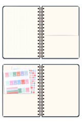 Matt Notebook A5 Spiralli Keten Süresiz Planlayıcı Ajanda Lacivert