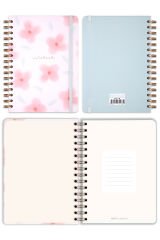 Matt Notebook A5 15x21 cm Spiralli Lastikli Kareli Tarihsiz Not Defteri Pembe