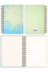 Matt Notebook A5 15x21 cm Spiralli Lastikli Kareli Tarihsiz Not Defteri