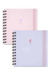 Matt Notebook 15x15 cm Kare 2'li Set Spiralli Kareli Tarihsiz Not Defteri Bubble Tea Çiçek