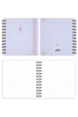 Matt Notebook 15x15 cm Kare 2'li Set Spiralli Kareli Tarihsiz Not Defteri Bubble Tea Çiçek