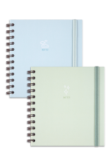 Matt Notebook 15x15 cm Kare 2'li Set Spiralli Çizgili Tarihsiz Not Defteri Bulut Yıldız