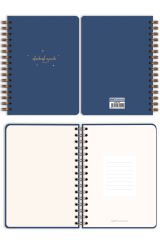 Matt Notebook 2024-2025 A5 Akademik Ajanda Spiralli 15x21 cm - 17 Aylık Lacivert