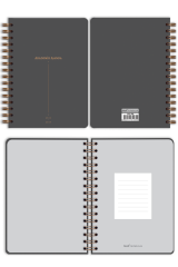 Matt Notebook 2024-2025 A5 Akademik Ajanda Spiralli 15x21 cm - 17 Aylık Siyah